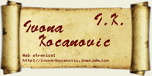 Ivona Kocanović vizit kartica